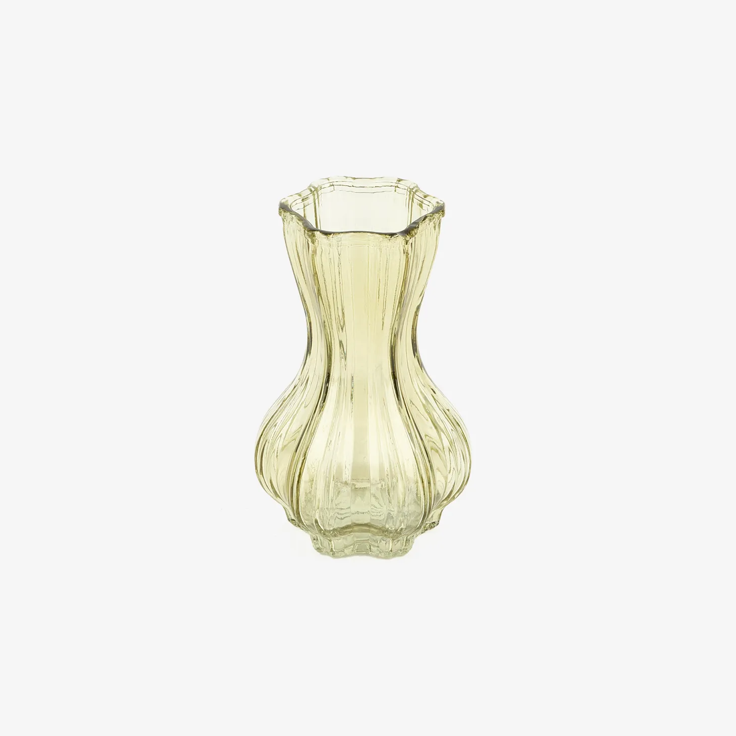 Jarrón de cristal verde Dalmar Ø9x15cm