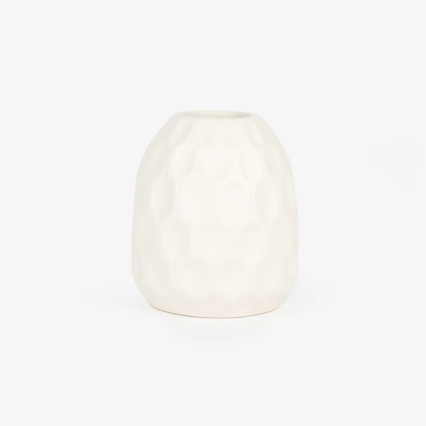 Jarrón de gres blanco Simón Ø9x10cm