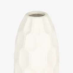 Jarrón de gres blanco Simón Ø9x31cm