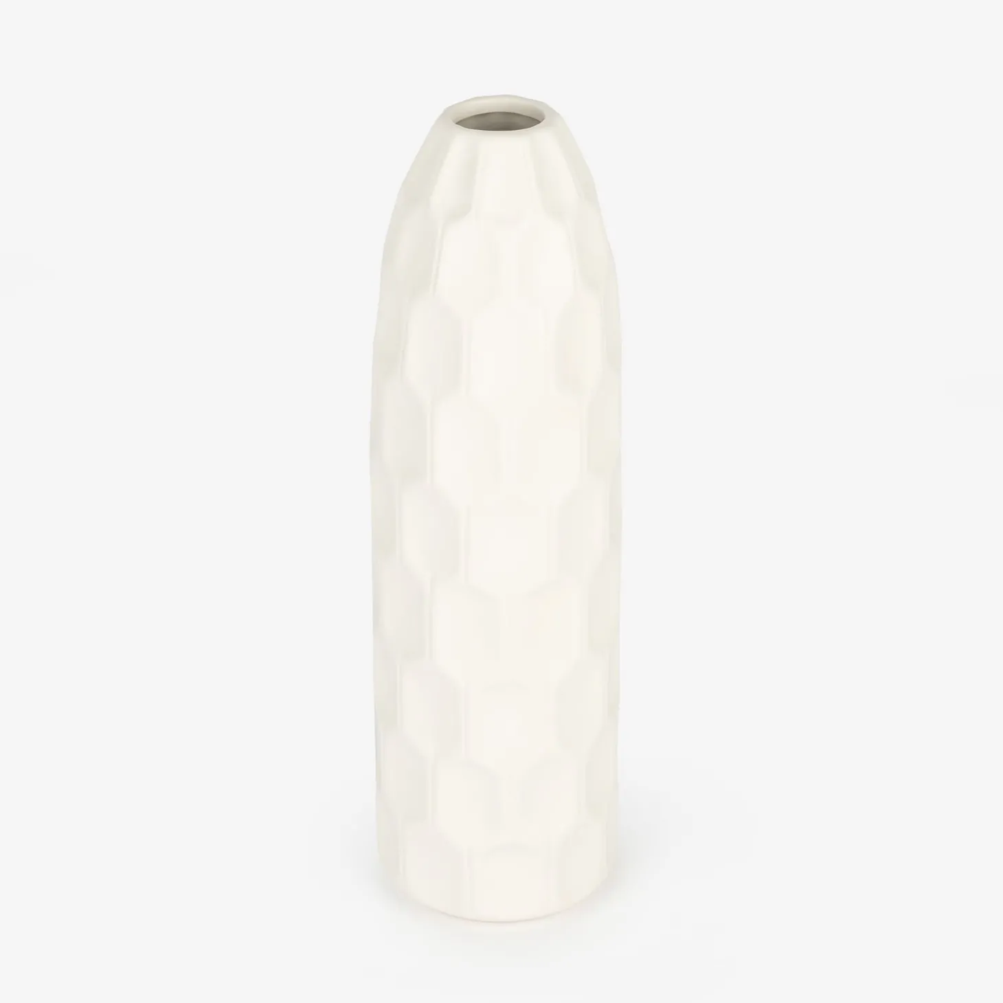 Jarrón de gres blanco Simón Ø9x31cm