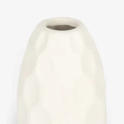 Jarrón de gres blanco Simón Ø9x19cm