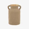 Jarrón de porcelana con asas topo Baru 14,5x9,5x21,3cm
