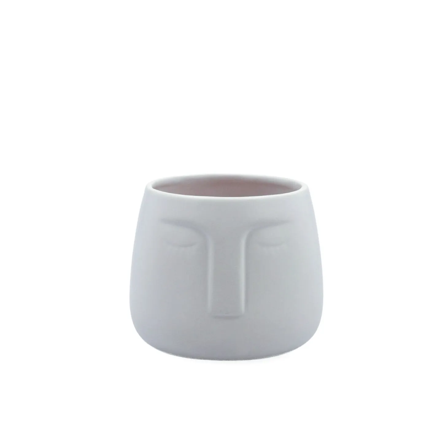 Macetero de cerámica blanco Ajanu Ø11cm