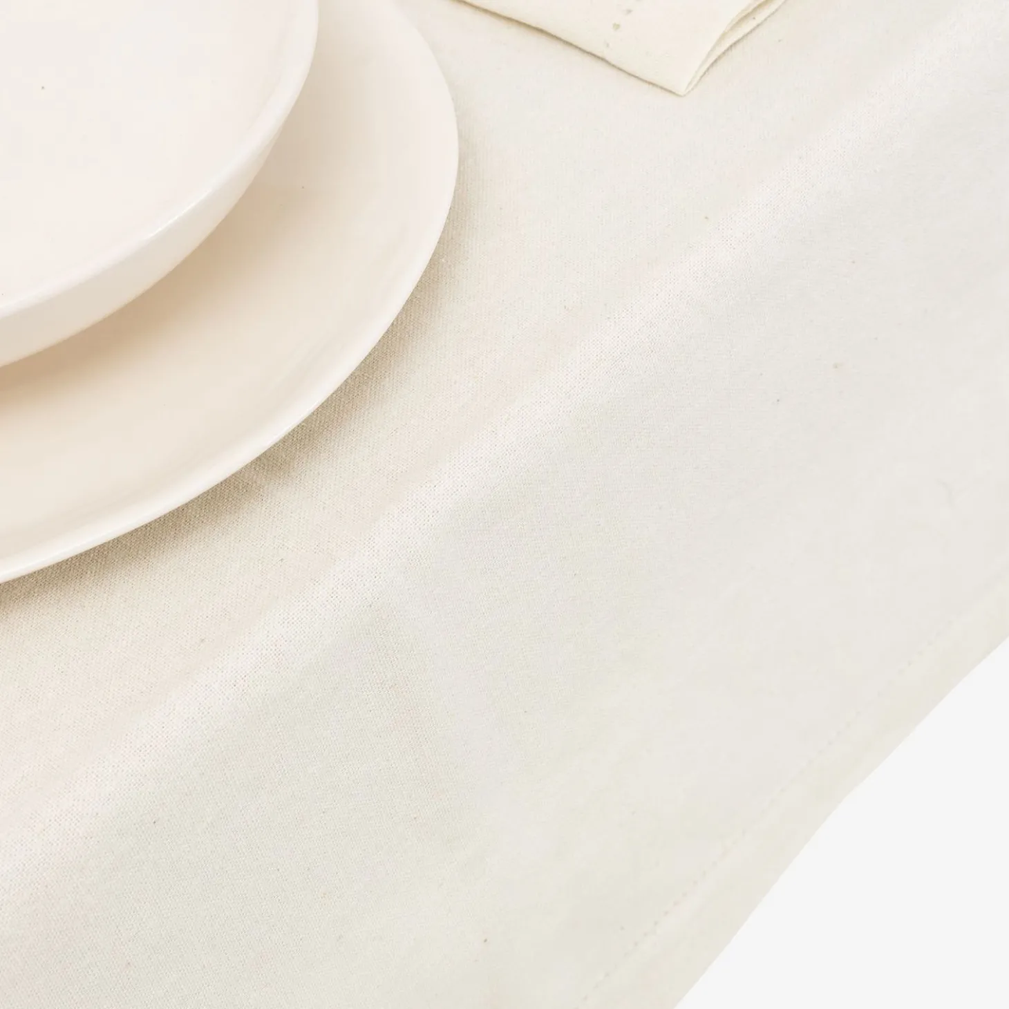 Mantel de algodón beige Vainica 140x140cm