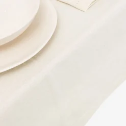Mantel de algodón beige Vainica Ø160cm