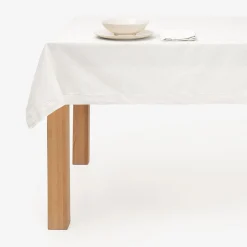 Mantel de algodón blanco Vainica Ø160cm