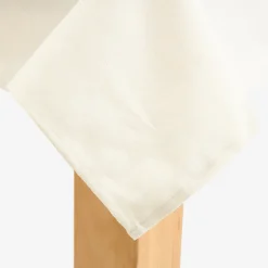 Mantel de algodón y poliéster beige Faura 140x250cm