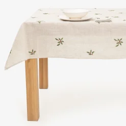 Mantel de lino beige Acebo 150x250cm