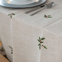Mantel de lino beige Acebo 150x250cm