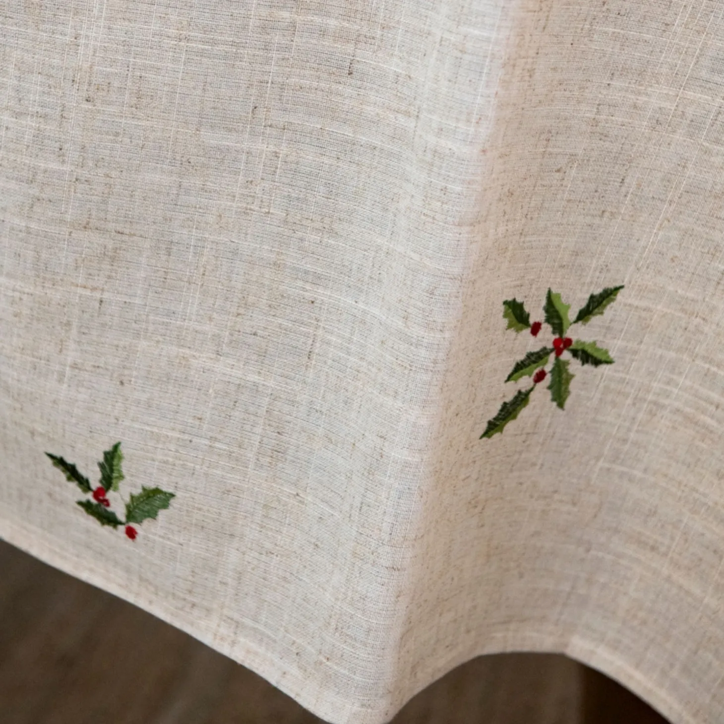 Mantel de lino beige Acebo 150x250cm