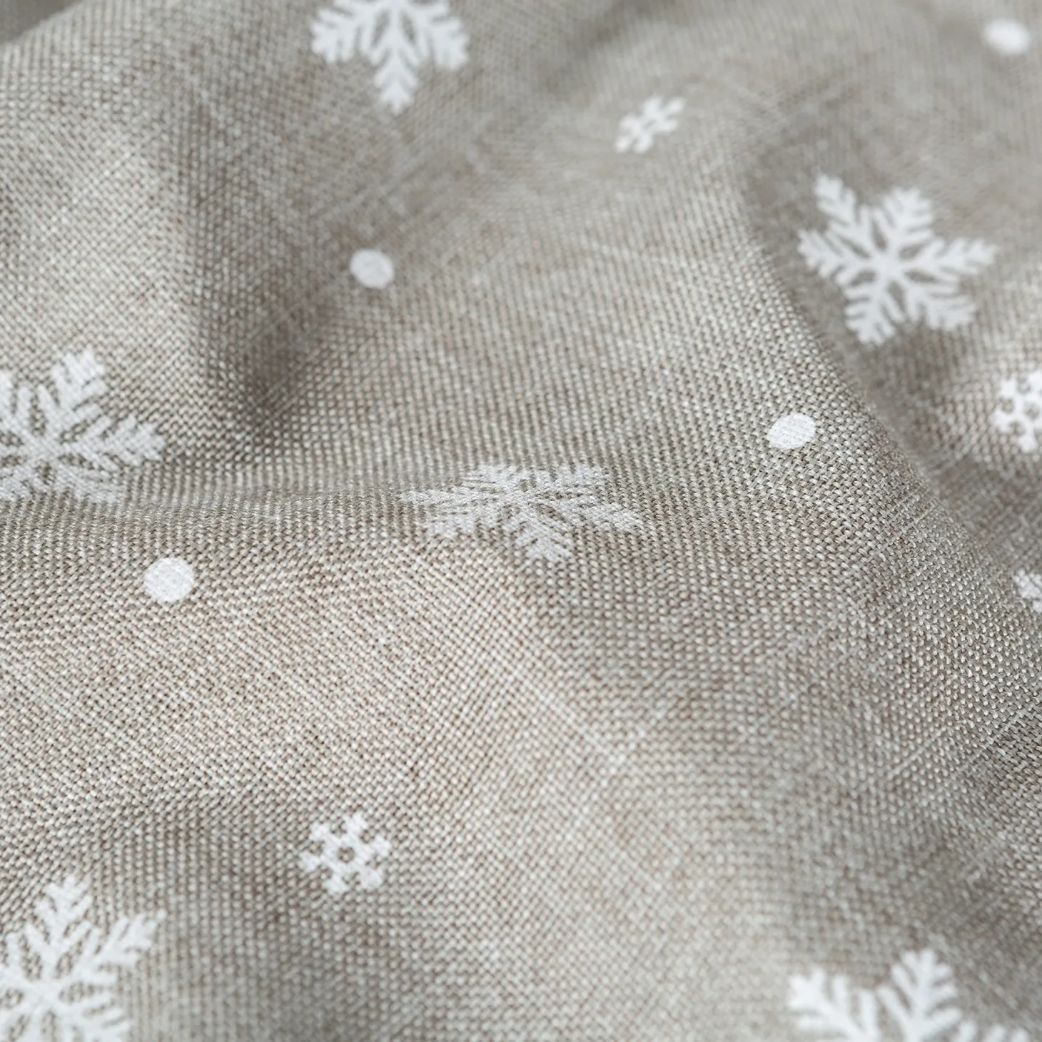 Mantel de Navidad gris Copos de nieve 150x250cm