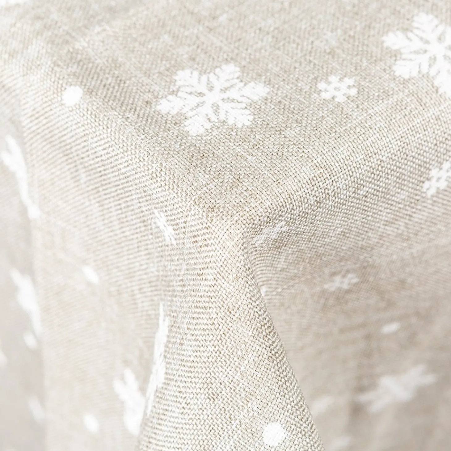Mantel de Navidad gris Copos de nieve 150x250cm