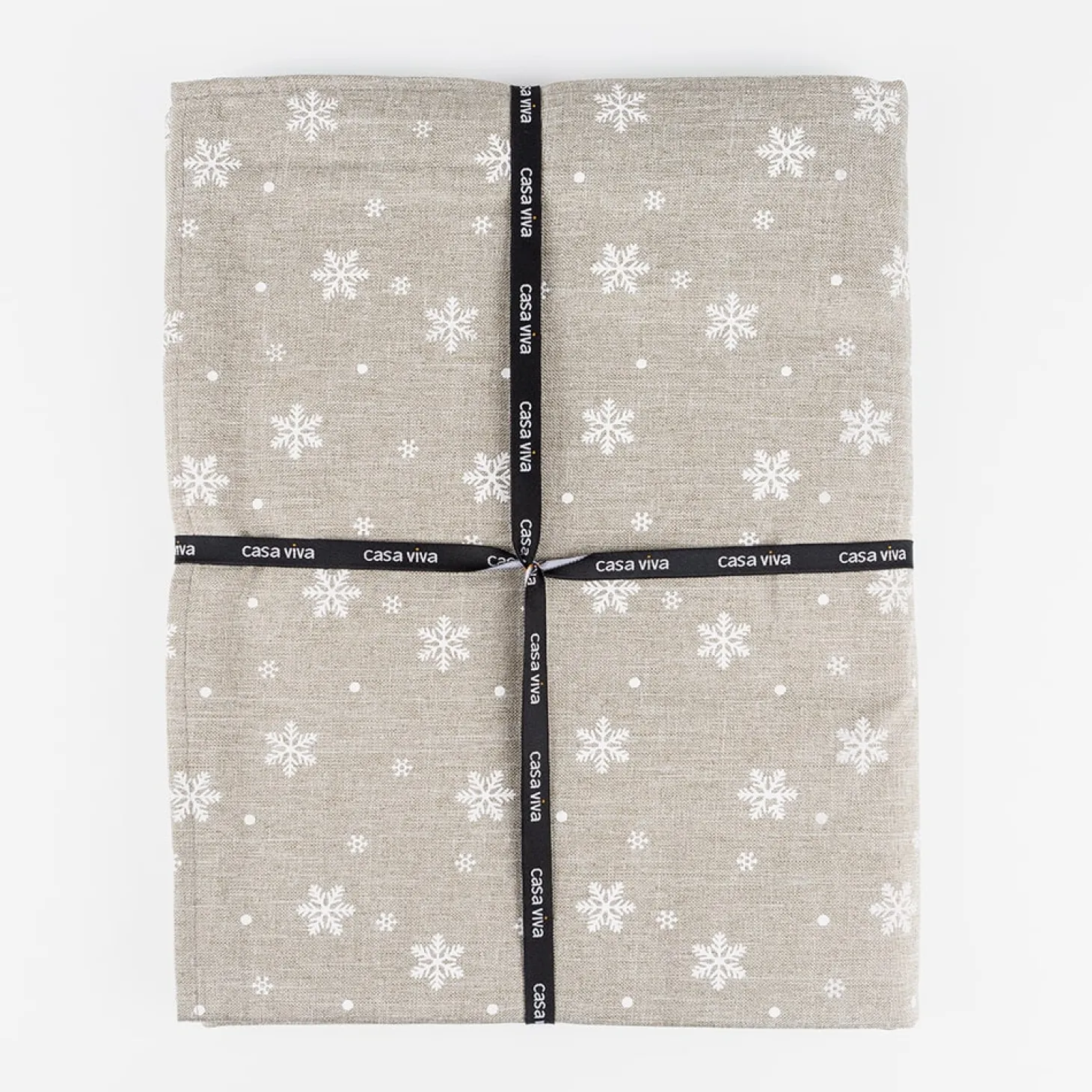 Mantel de Navidad gris Copos de nieve 150x250cm