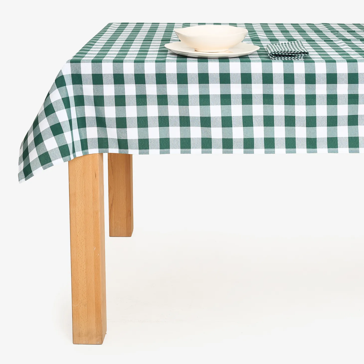 Mantel Vichy verde 140x250cm