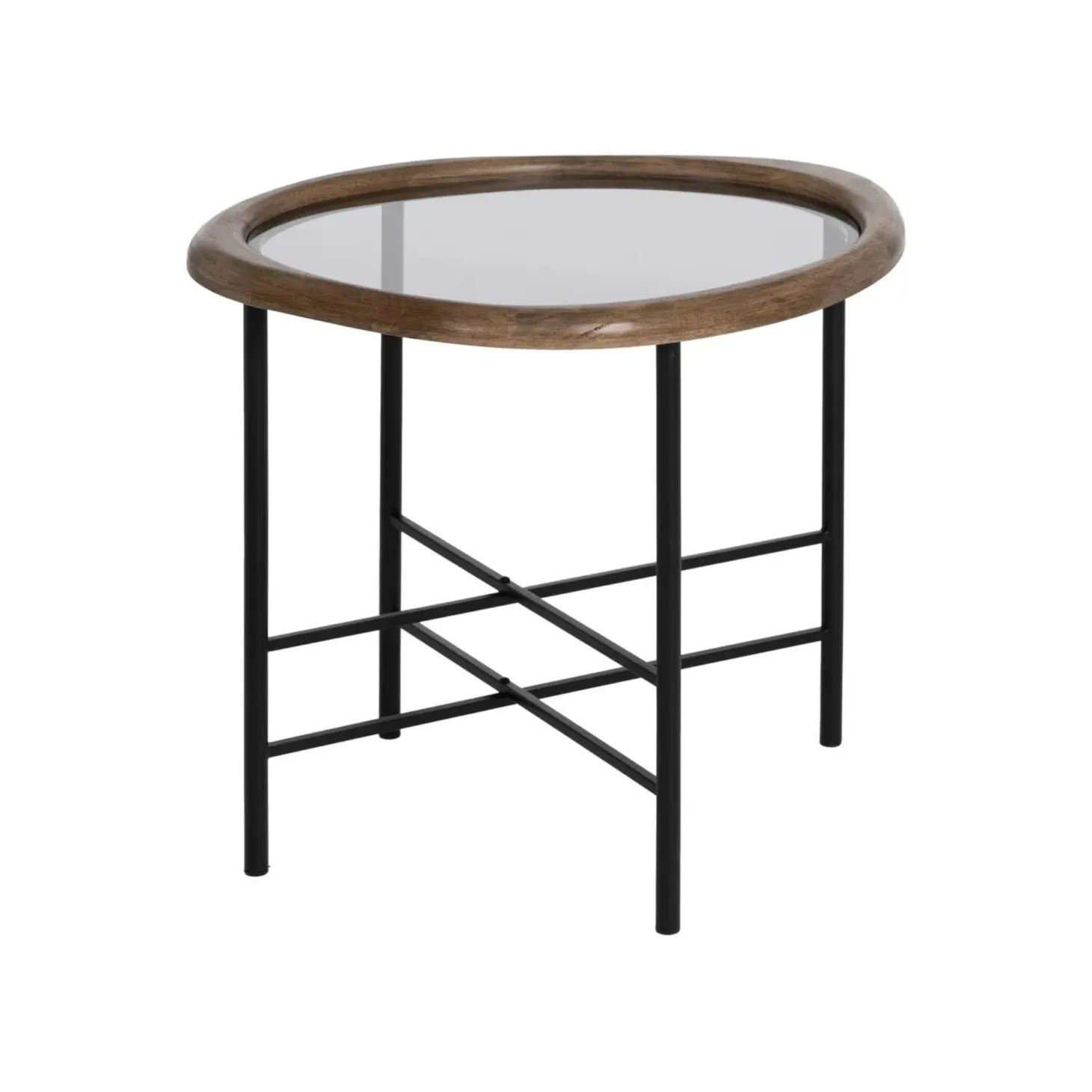 Mesa auxiliar de madera y metal 61x50x53cm