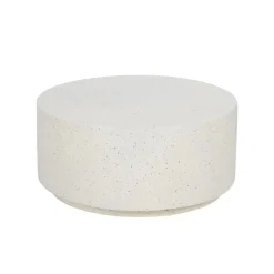 Mesa de centro de fibra de magnesio blanca Milo Ø90x40cm