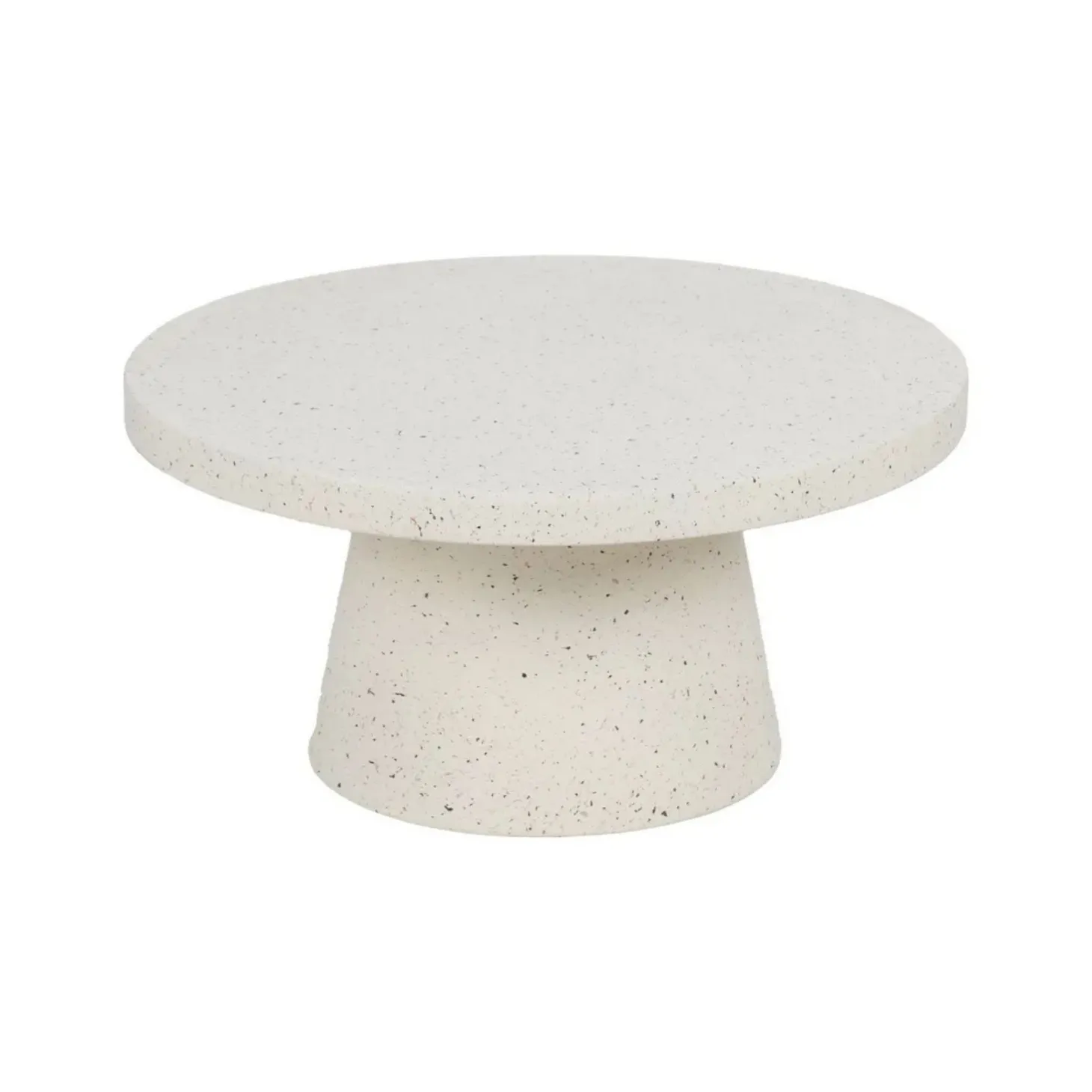Mesa de centro de fibra de magnesio blanca Milo Ø80x38cm