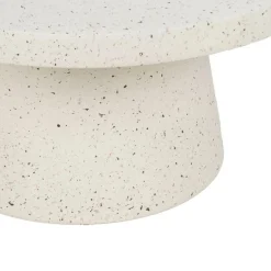 Mesa de centro de fibra de magnesio blanca Milo Ø80x38cm