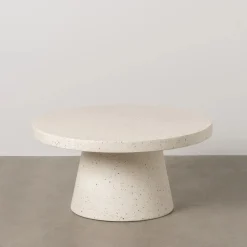 Mesa de centro de fibra de magnesio blanca Milo Ø80x38cm