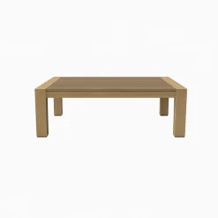 Mesa de centro de jardín de aluminio efecto madera Durres 120x72x41cm