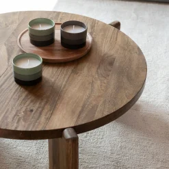 Mesa de centro de madera de mango Polanco Ø80x35cm Clau&Chloe
