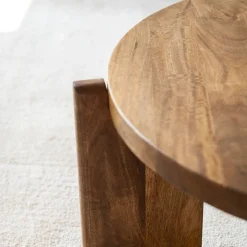 Mesa de centro de madera de mango Polanco Ø80x35cm Clau&Chloe