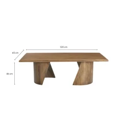 Mesa de centro de madera de mango Viena 120x65x46cm Clau&Chloe