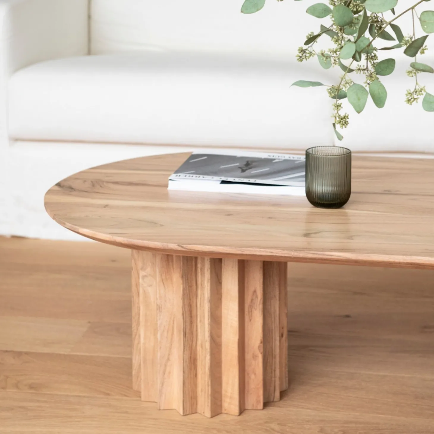 Mesa de centro de madera de acacia Mumbai 120x63x35cm Clau&Chloe