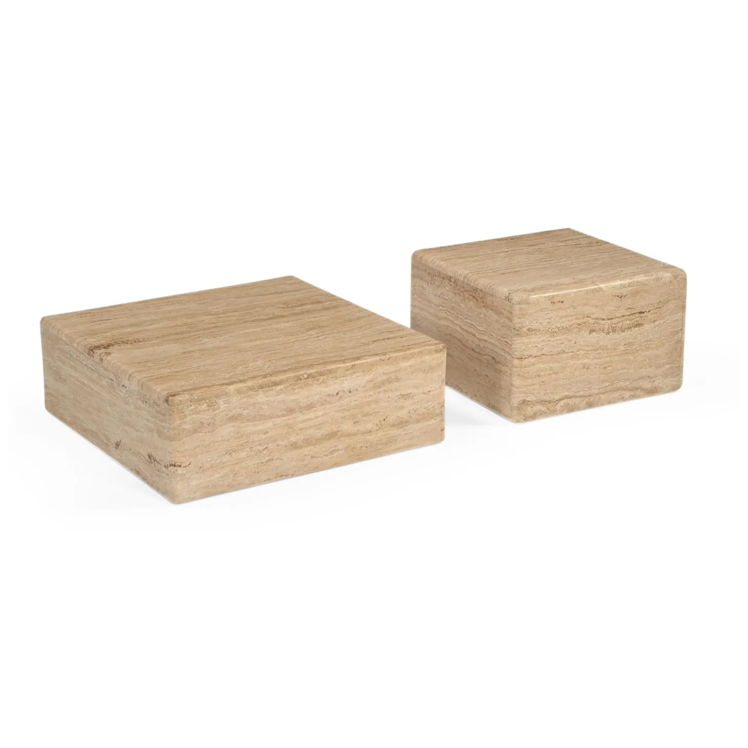 Mesa de centro de mármol Travertine 39x39x25cm Clau&Chloe