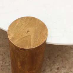 Mesa de centro de mármol y madera Houston Ø90x45 Clau&Chloe