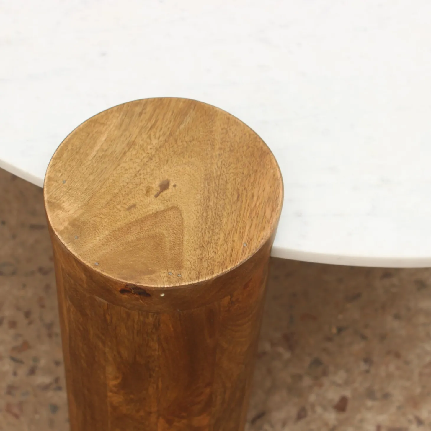 Mesa de centro de mármol y madera Houston Ø90x45 Clau&Chloe