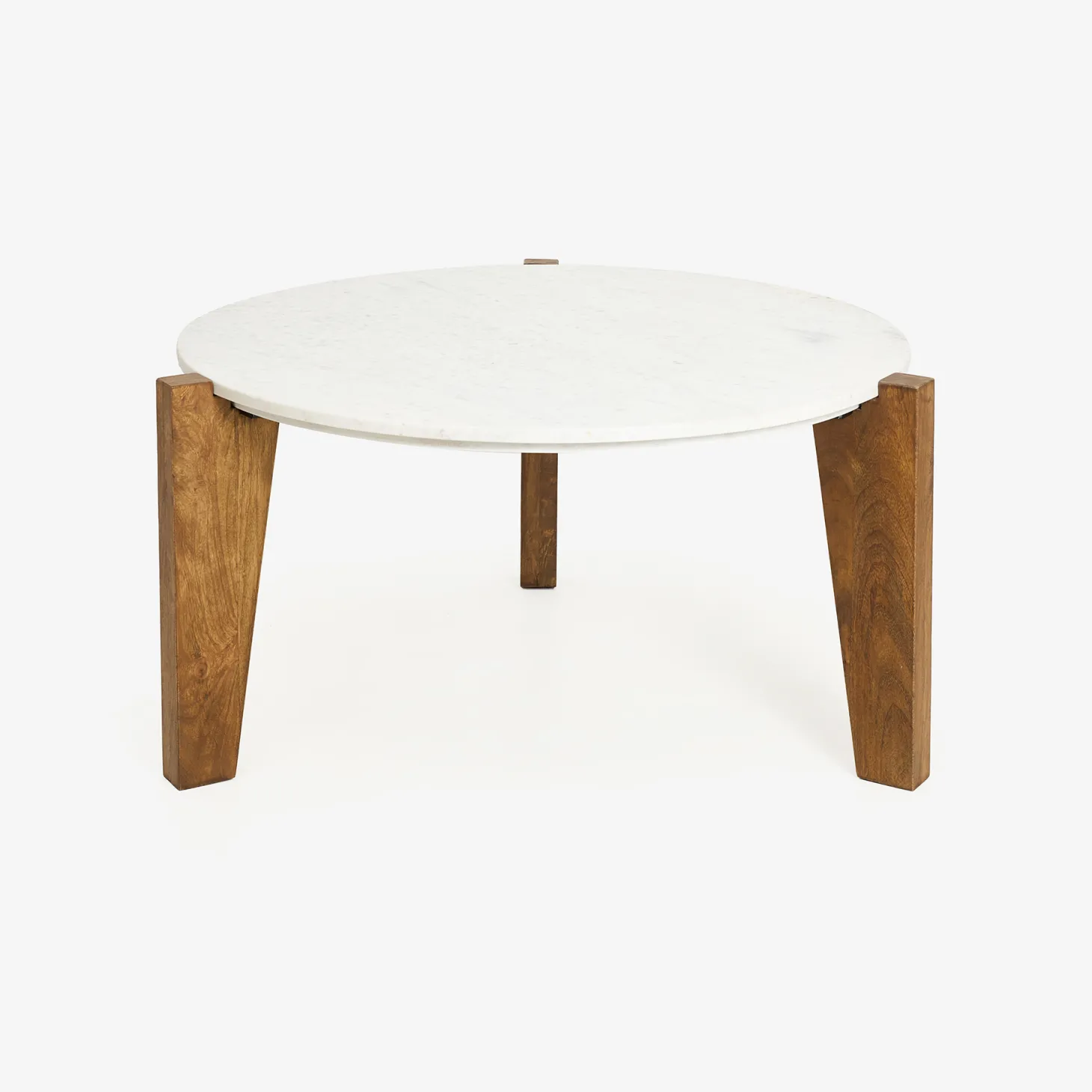 Mesa de centro de mármol y madera Berlín Ø90x45 Clau&Chloe