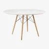 Mesa de comedor de madera blanca Leisure Ø120x75cm