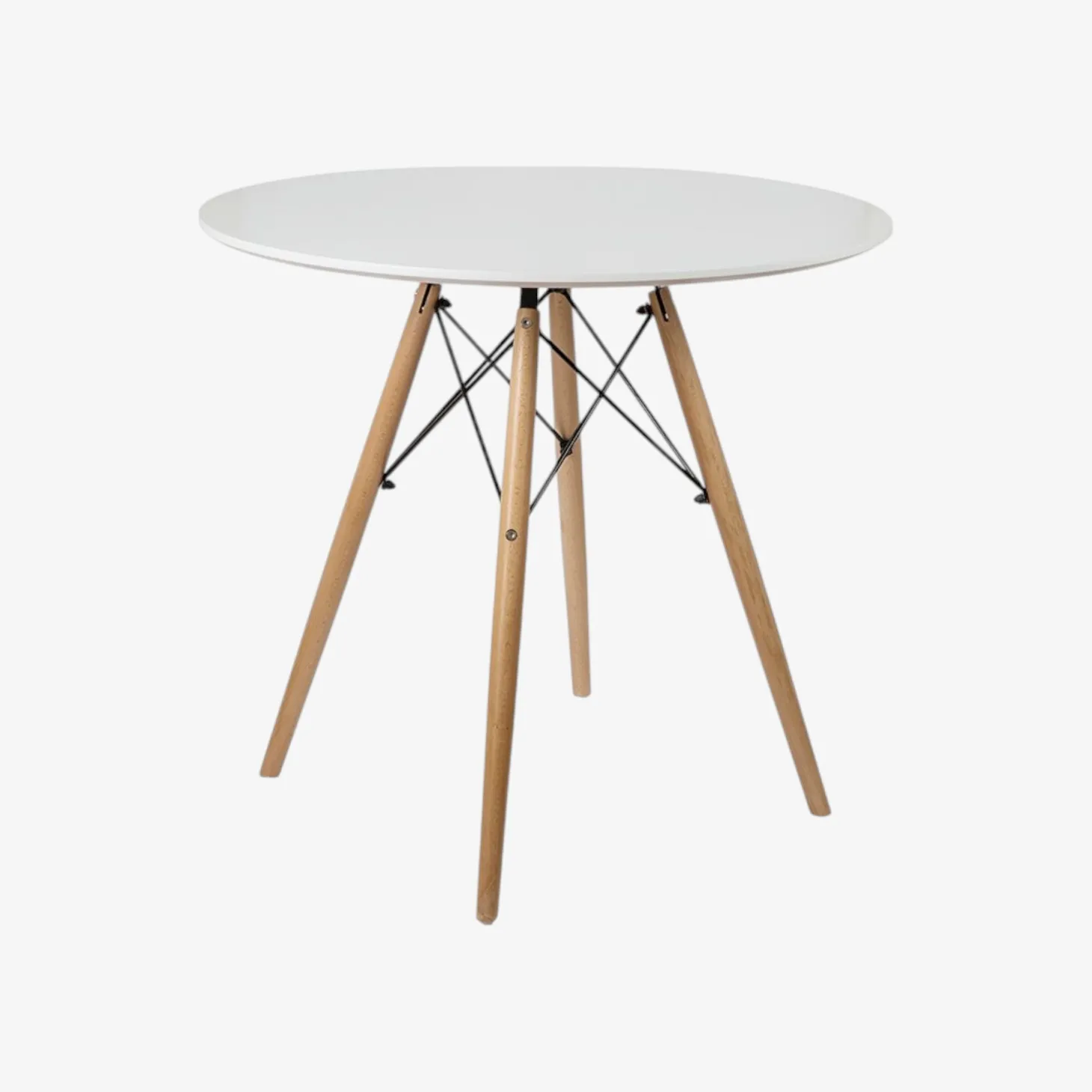 Mesa de comedor de madera redonda blanca Leisure Ø80x75cm