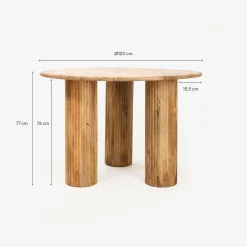 Mesa de comedor de madera de acacia Siba Ø120x77cm Clau&Chloe