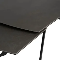 Mesa de comedor extensible de cerámica y cristal gris oscuro 180/260x90x76cm