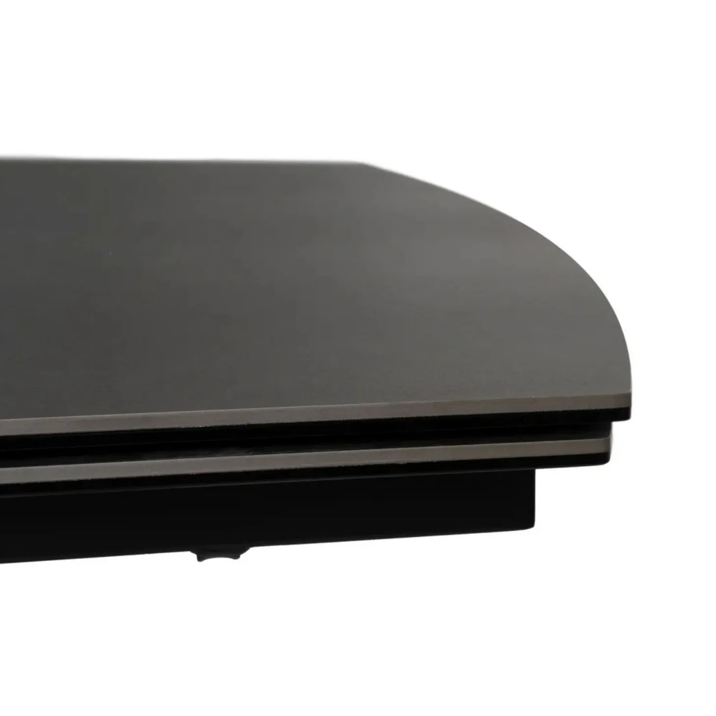 Mesa de comedor extensible de cerámica y cristal gris oscuro 180/260x90x76cm