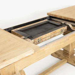 Mesa de comedor extensible de madera de olmo reciclada Toulouse 160/220x80x76cm