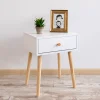 Mesita de noche de madera con 1 cajón Deva 40x30x50cm