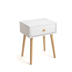Mesita de noche de madera con 1 cajón Deva 40x30x50cm