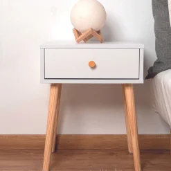 Mesita de noche de madera con 1 cajón Deva 40x30x50cm