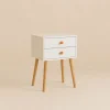 Mesita de noche de madera con 2 cajones Deva 40x30x63cm
