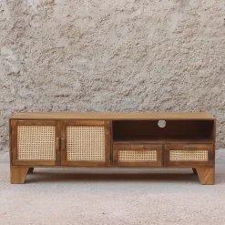 Mueble de televisión de madera de mango Merlín 175x45x57cm Clau&Chloe