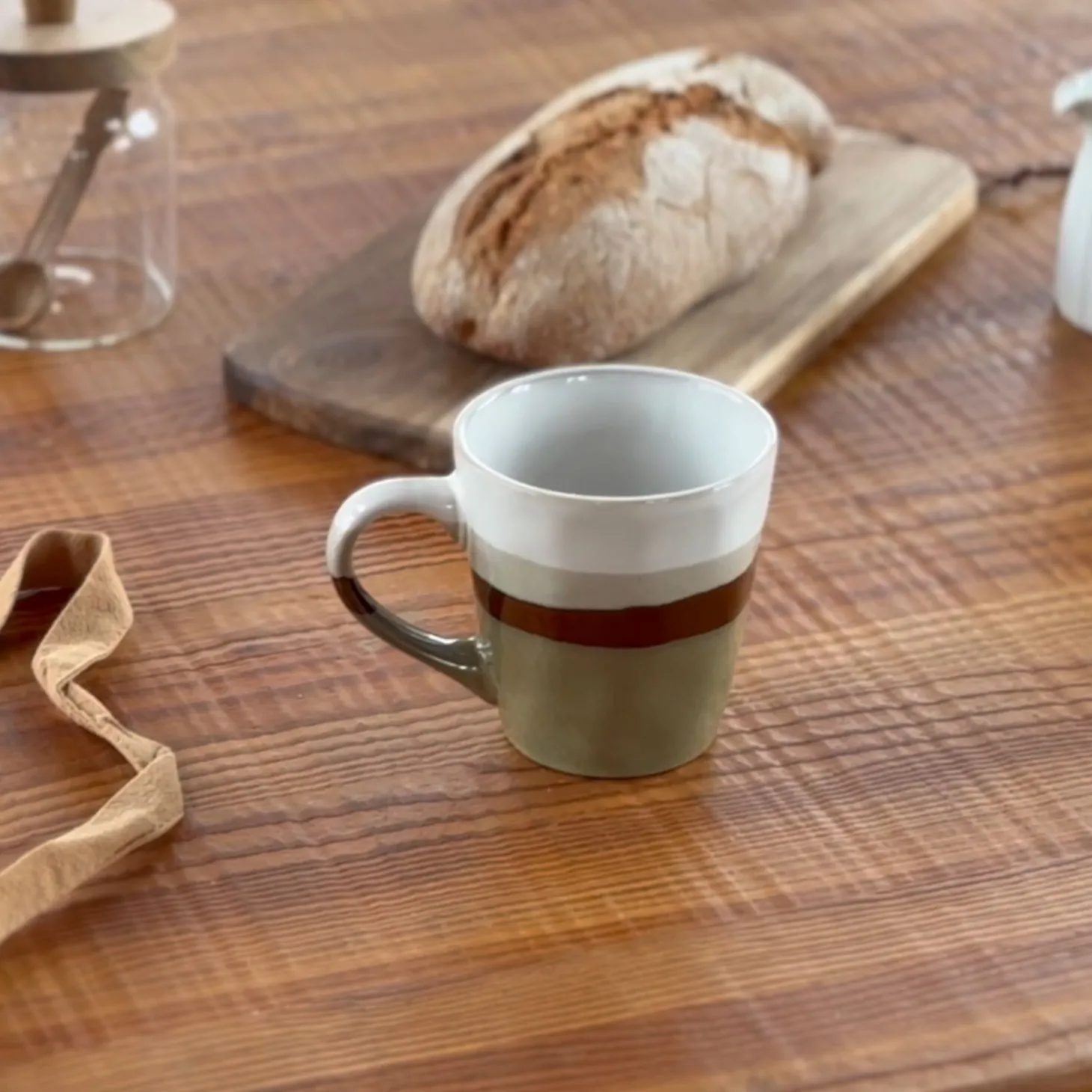 Mug de cerámica beige Sotres 41cl Ø9,5x10,2cm