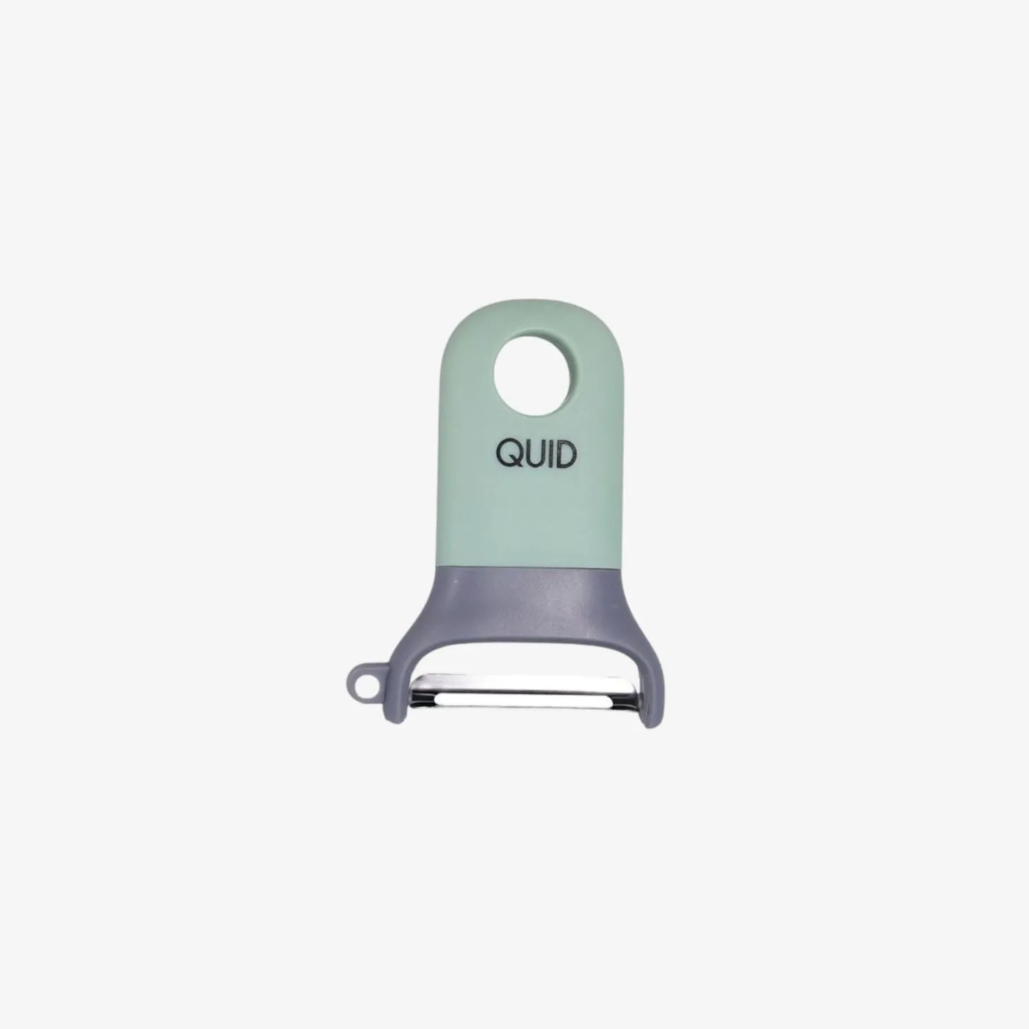 Pelador de acero inoxidable y plástico verde y gris Nira 11cm