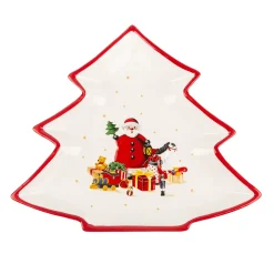 Plato de cerámica árbol Santa Claus 28x23cm