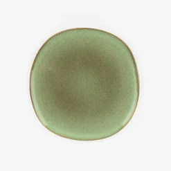 Plato de postre de gres verde Beget Ø20cm