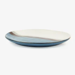 Plato llano de cerámica azul Sotres Ø27cm