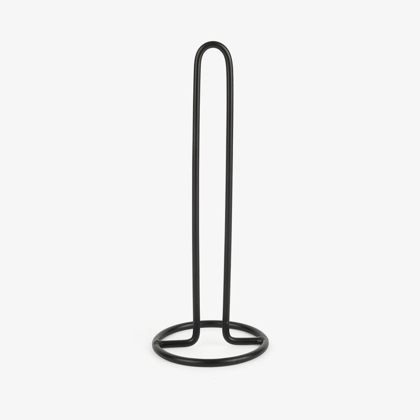 Portarollos de cocina de metal negro Ø13x33cm
