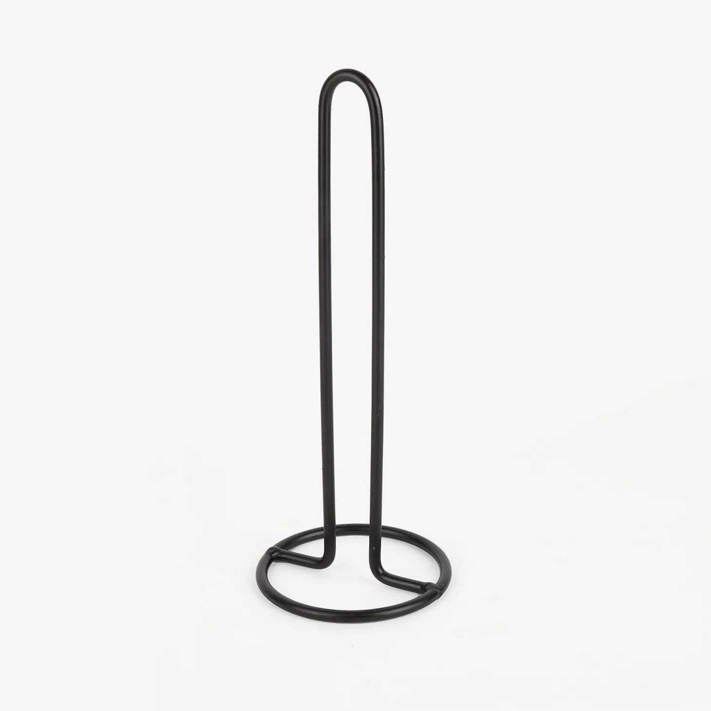 Portarollos de cocina de metal negro Ø13x33cm